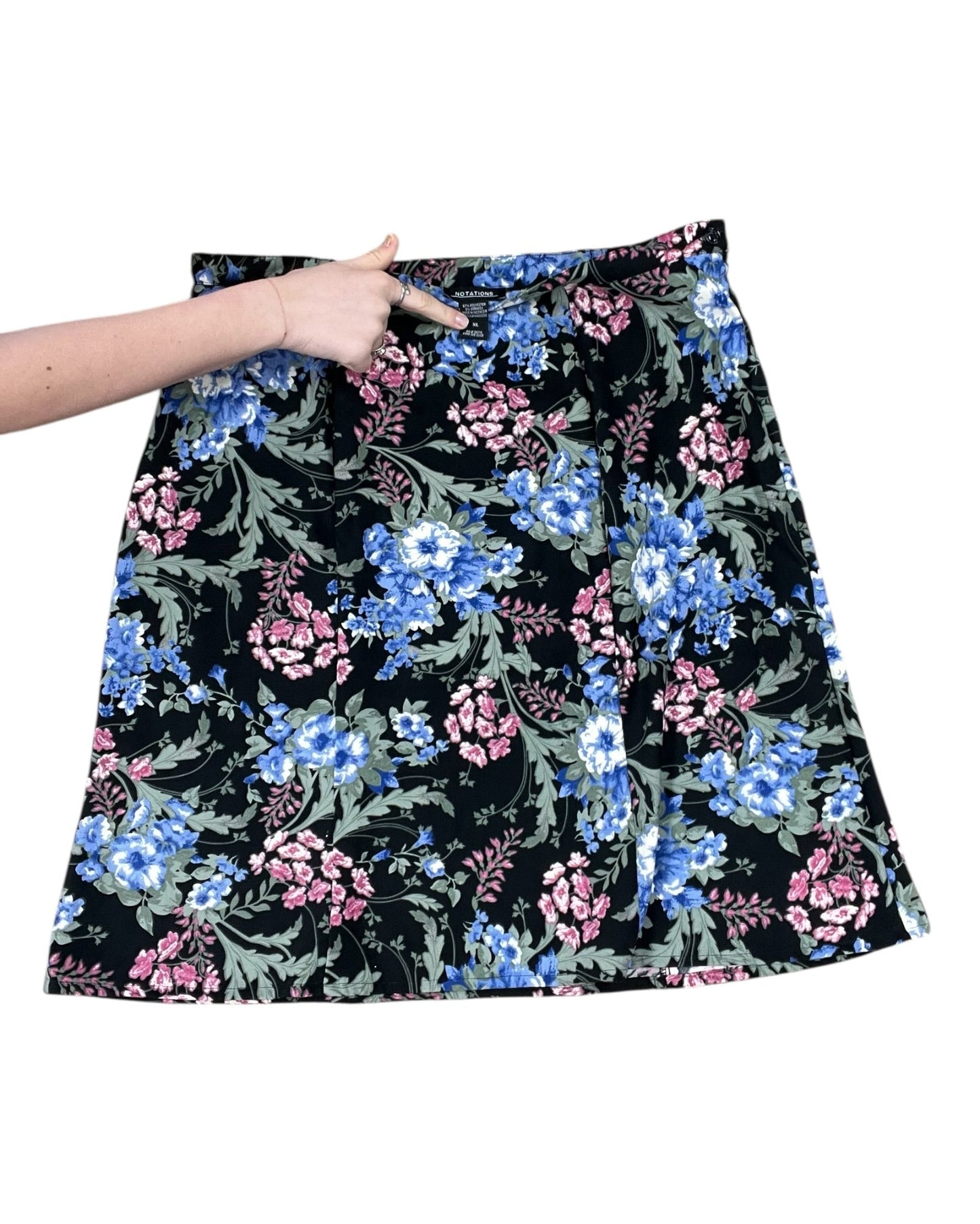 Skirt Midi By Notations In Floral Print, Size:Xl