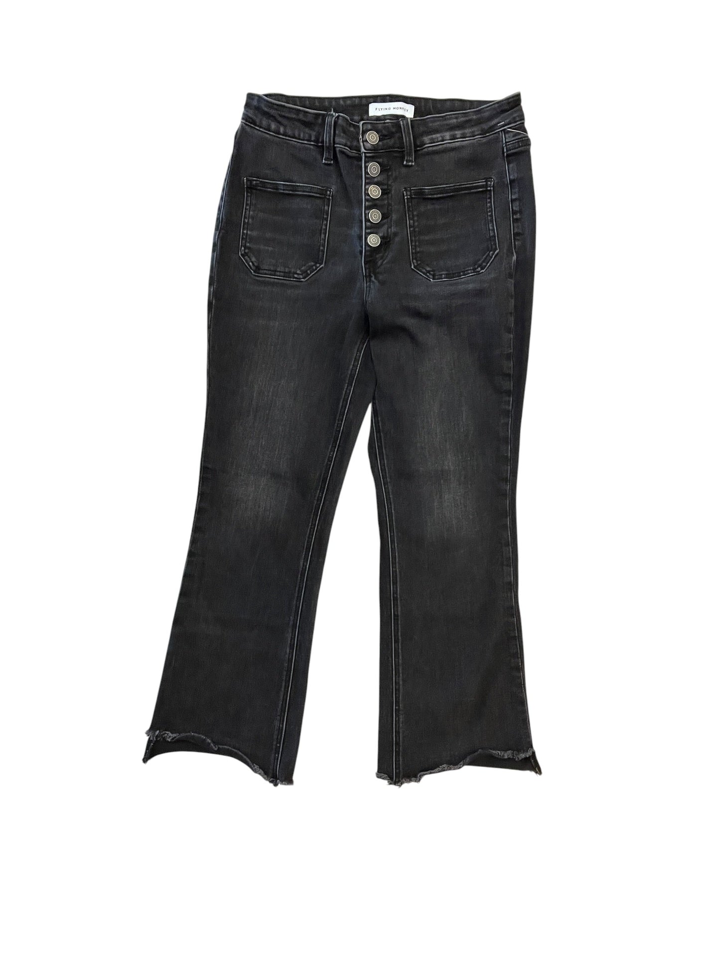 Jeans Boot Cut By Flying Monkey In Black Denim, Size:8