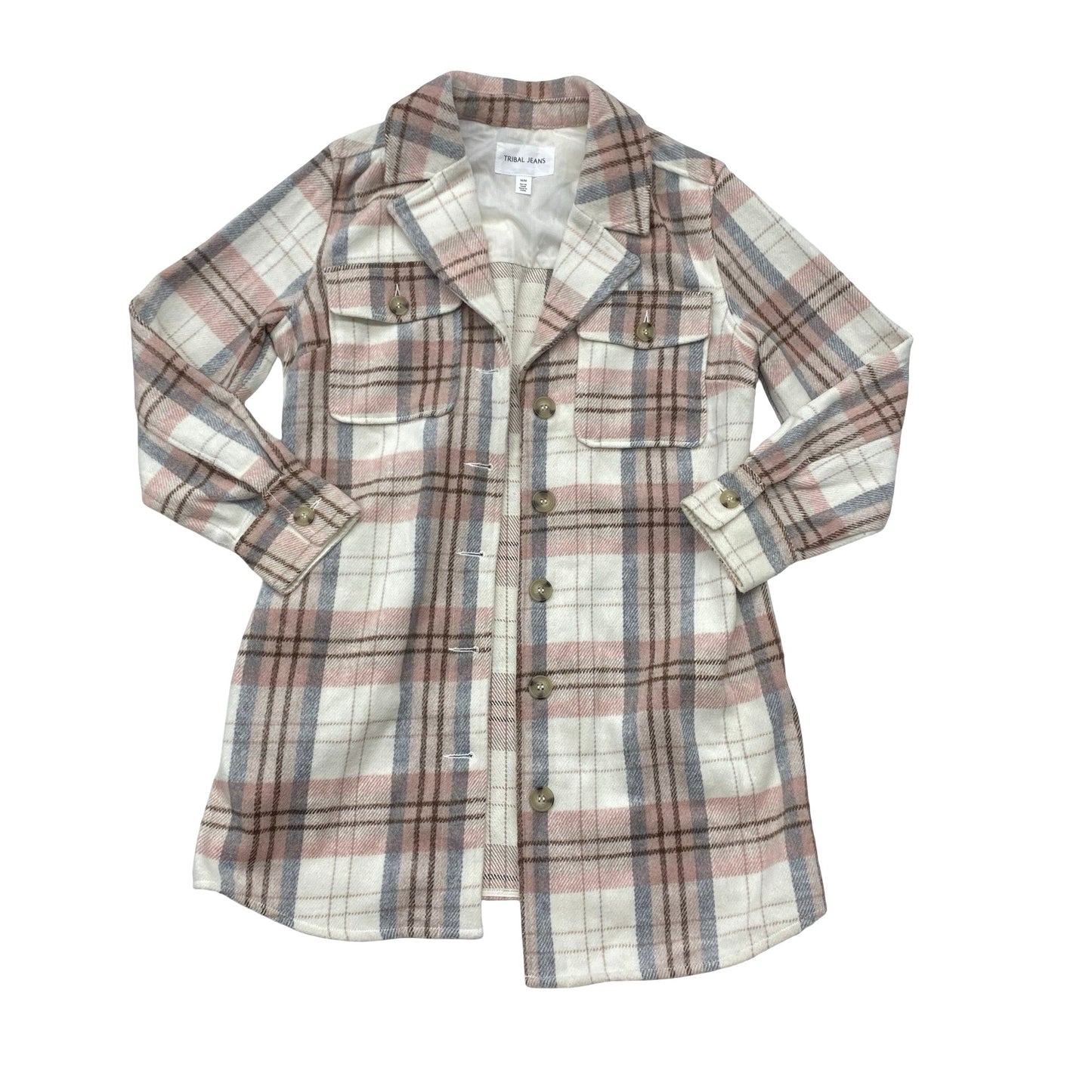 Jacket Shirt By Tribal In Polkadot Pattern, Size:M