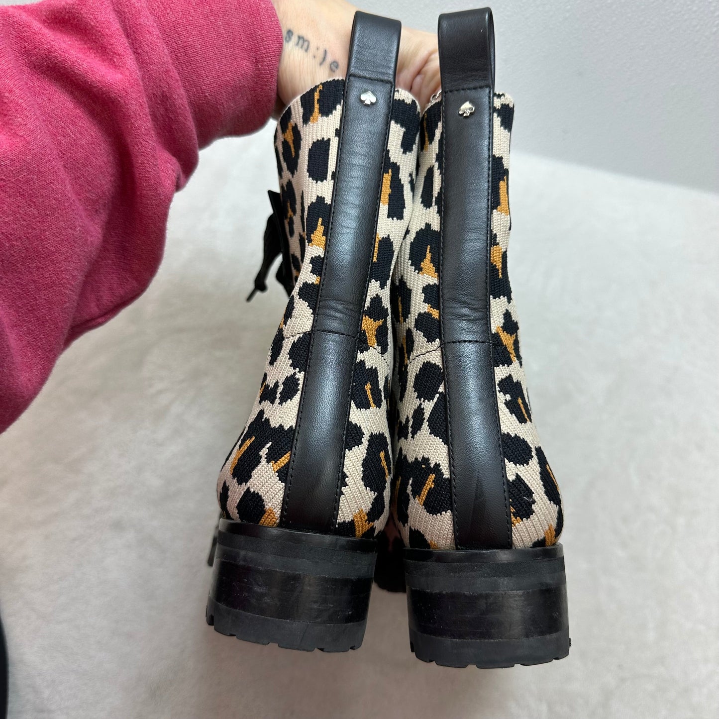 Boots Designer By Kate Spade In Animal Print, Size: 6