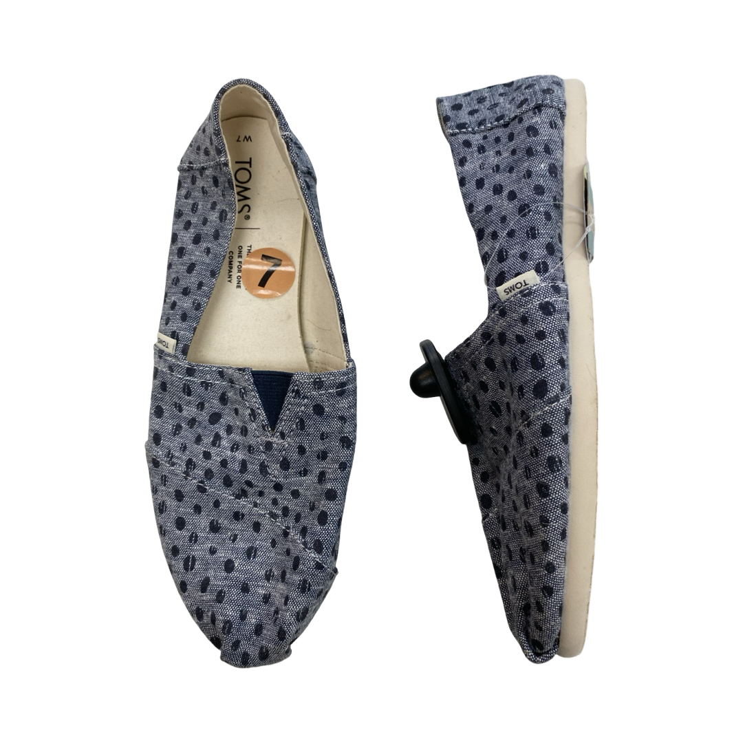 Shoes Flats By Toms In Blue, Size:7