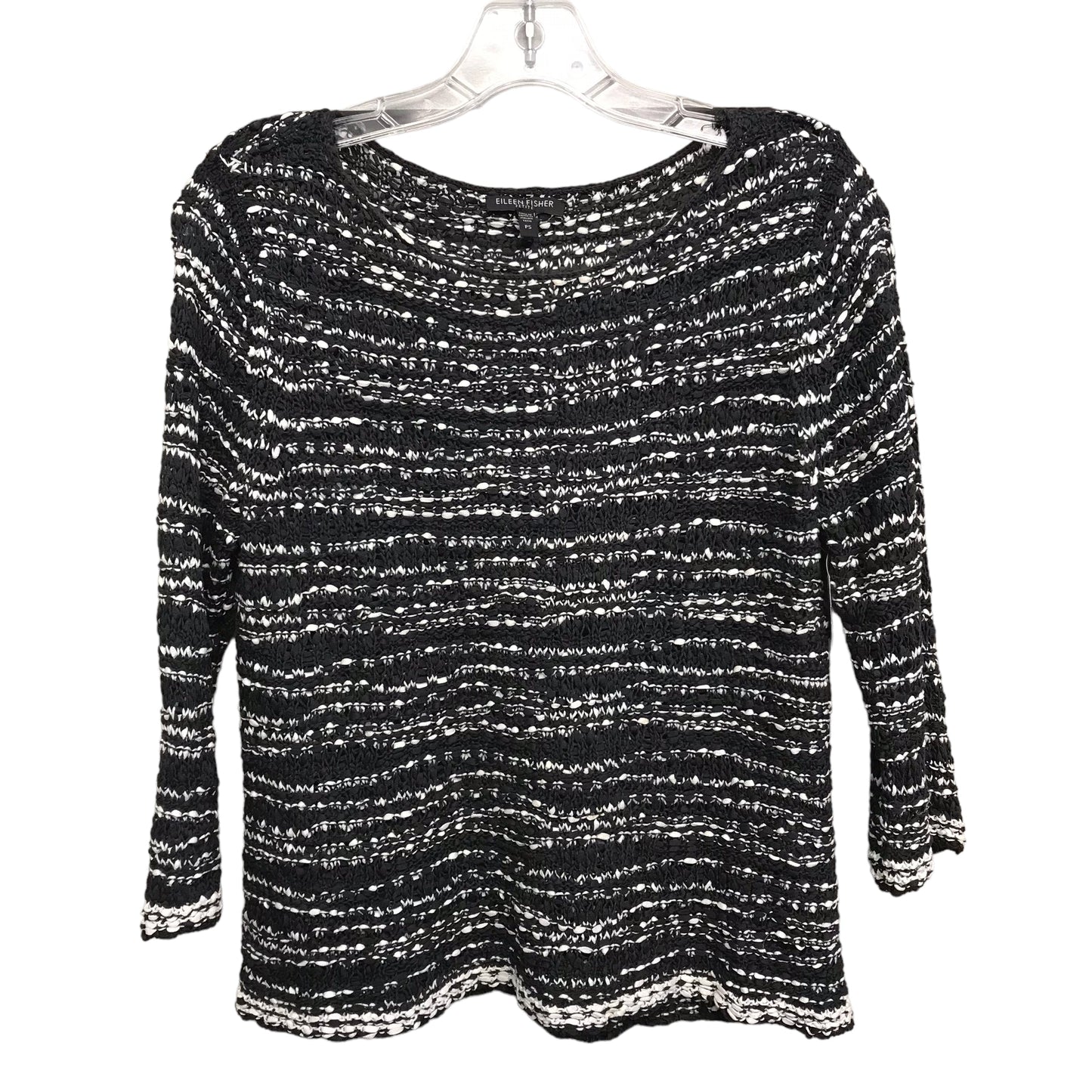 BLACK & WHITE TOP LS by EILEEN FISHER Size:S