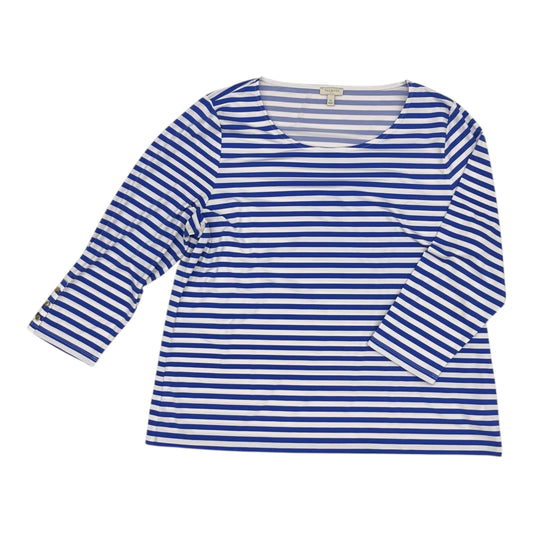 Blouse 3/4 Sleeve By Talbots In Blue, Size:Xl