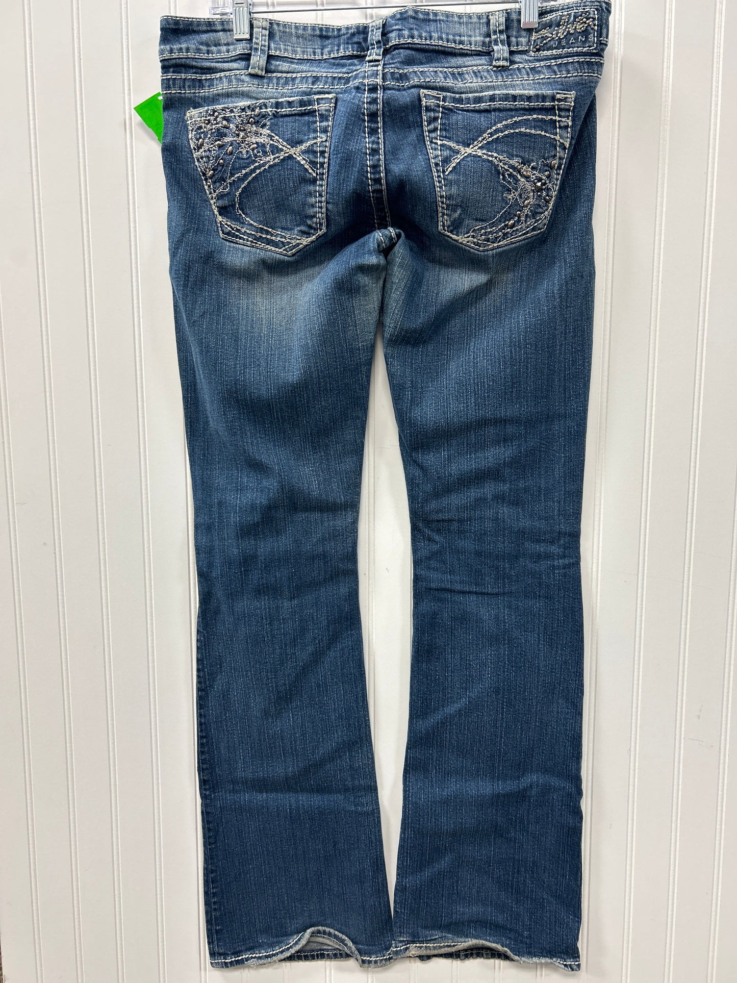 Jeans Boot Cut By Silver In Blue Denim, Size:12