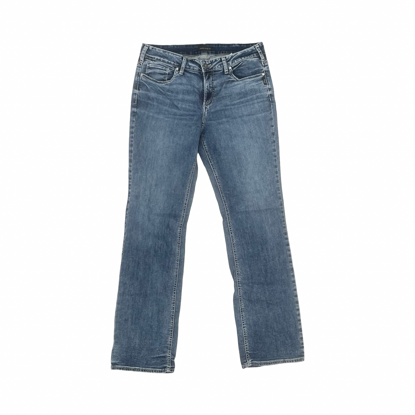 Jeans Boot Cut By Silver In Blue Denim, Size:16