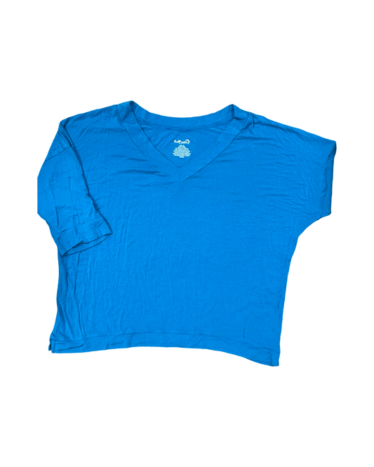 Top 3/4 Sleeve Basic By Clothes Mentor In Blue, Size:Xl