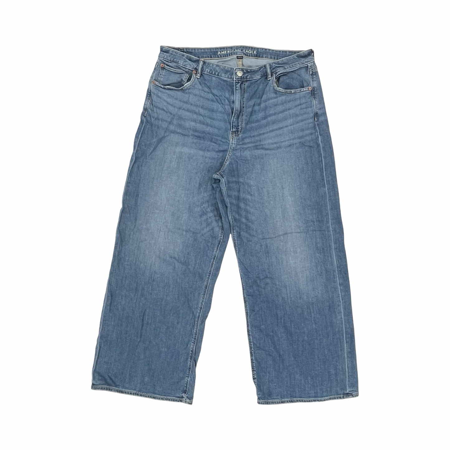 Jeans Wide Leg By American Eagle In Blue Denim, Size:18