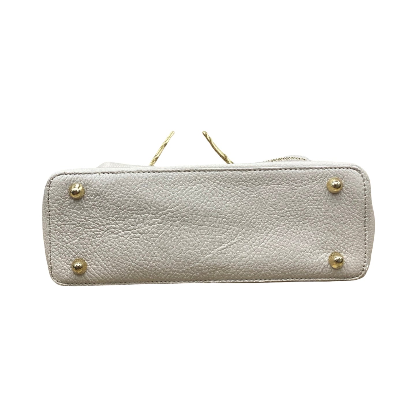 Handbag Leather By Divina Firenze In Cream, Size:Medium
