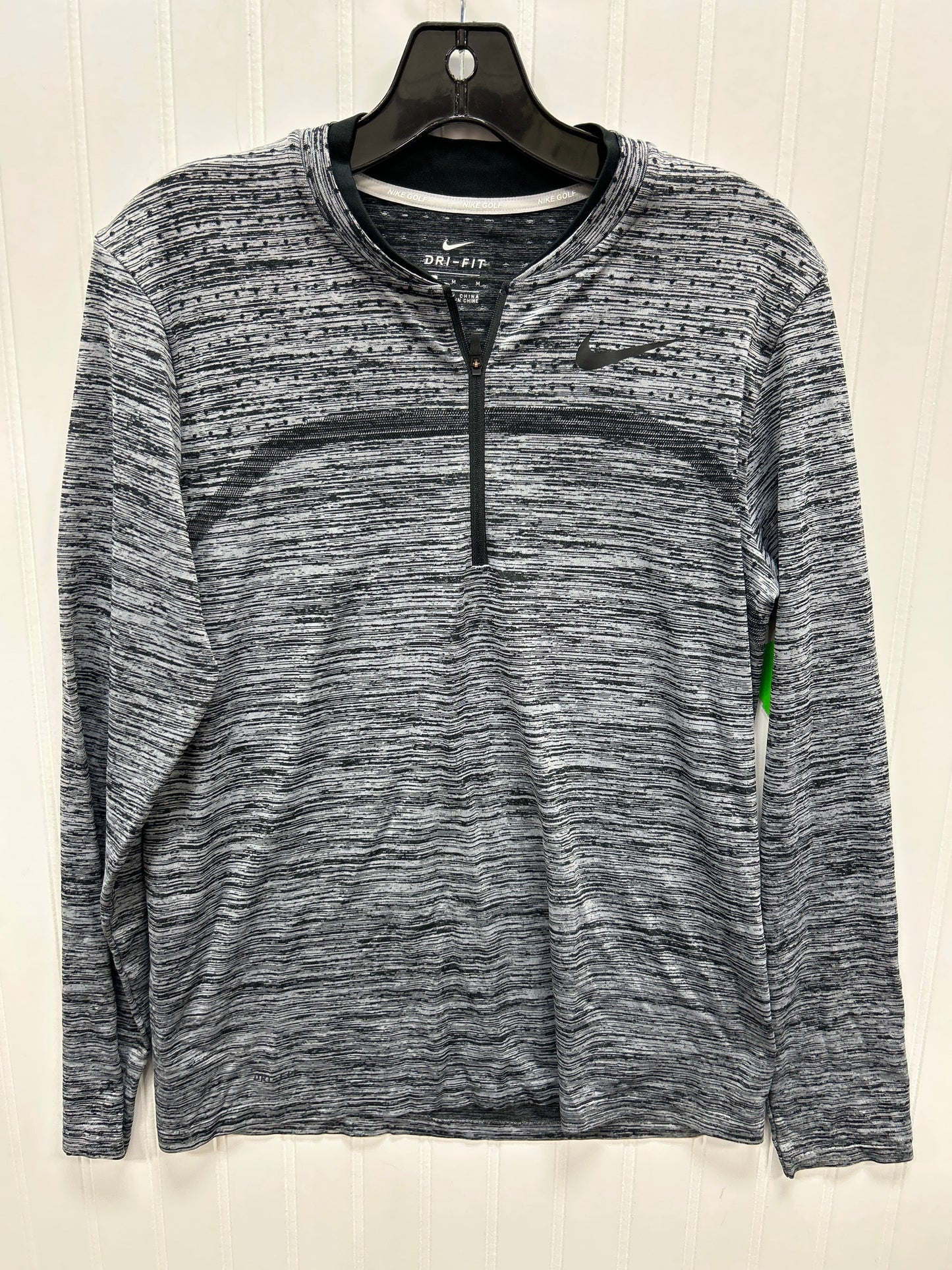 Athletic Top Ls Collar By Nike Apparel In Grey, Size:M