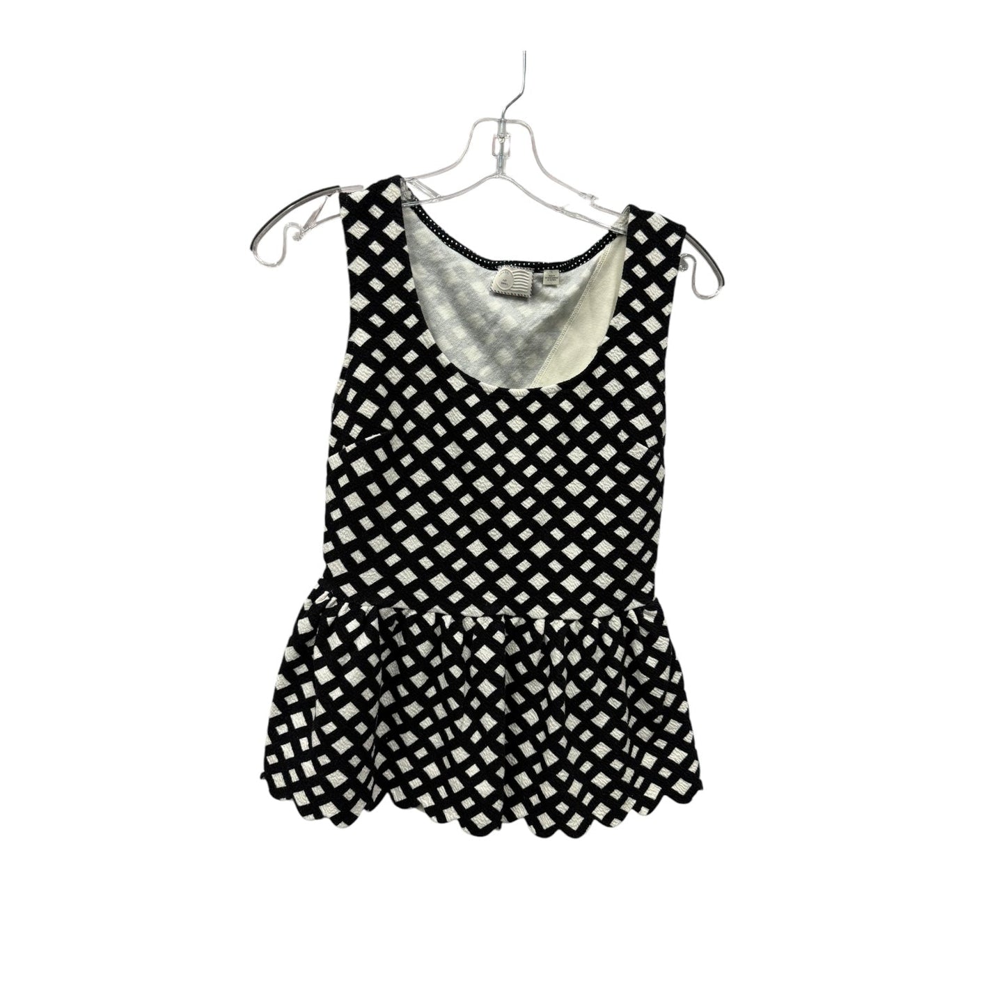 Top Sleeveless By Anthropologie In Black & White, Size:S