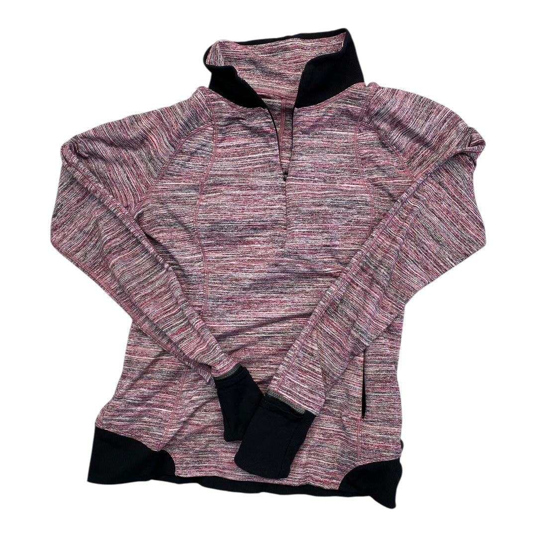 Athletic Top Ls Collar By Lululemon In Black & Pink, Size:S