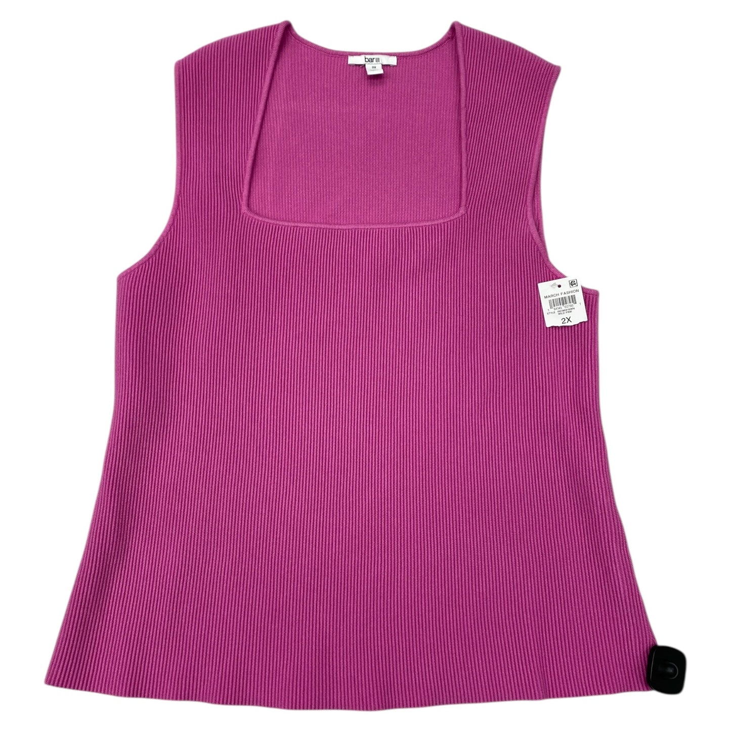 Top Sleeveless By Bar Iii In Pink, Size:2X