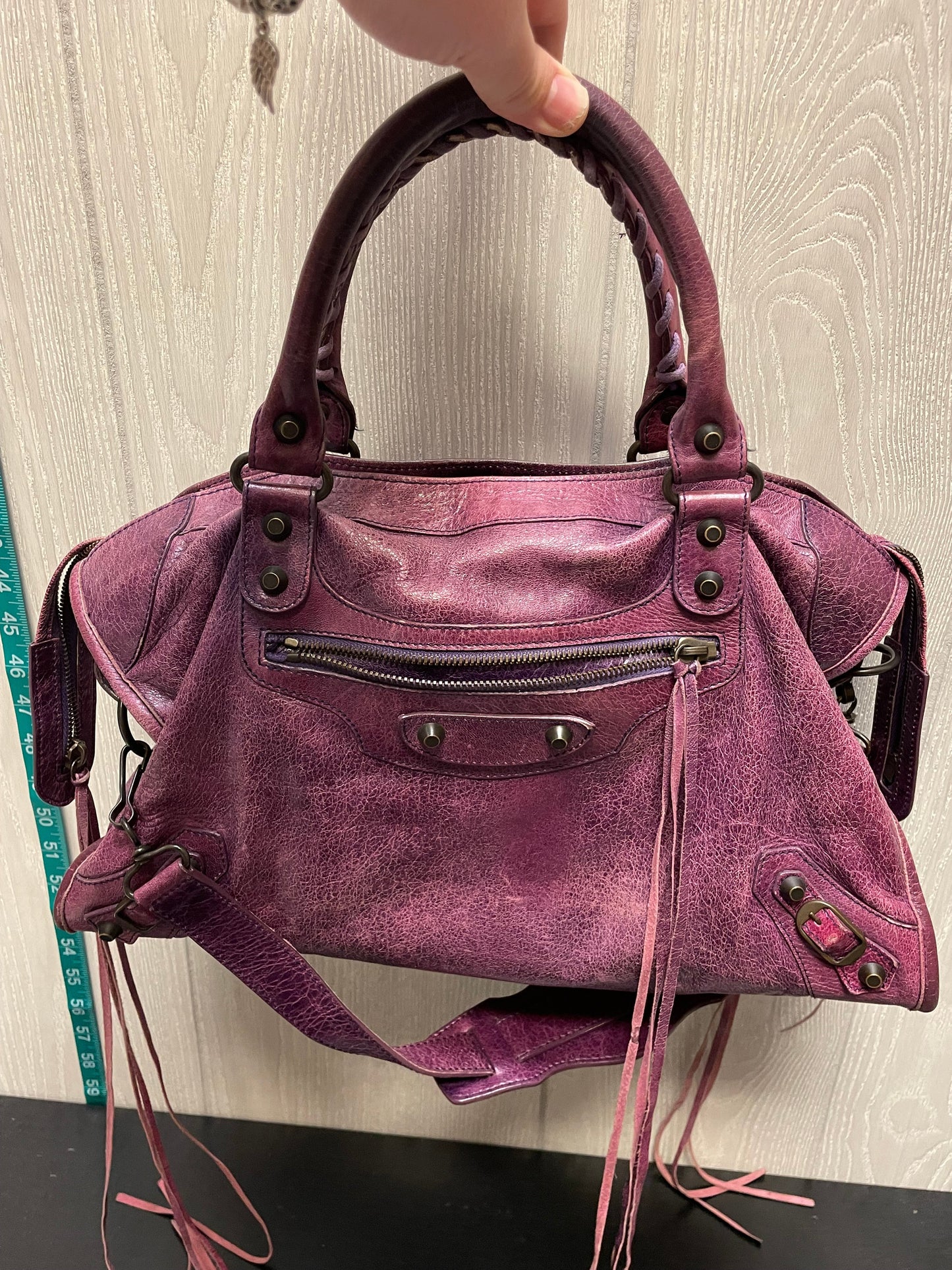 HANDBAG LUXURY DESIGNER by BALENCIAGA In PURPLE, Size: LARGE