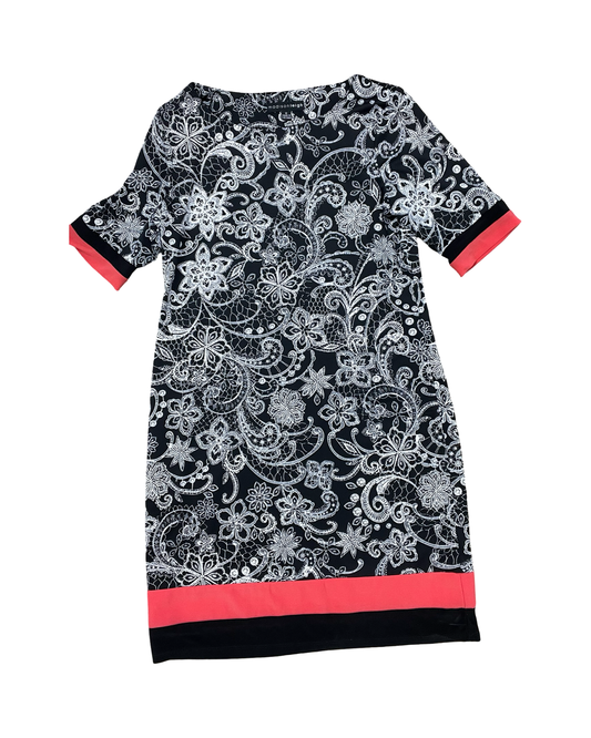 Dress Casual Midi By Madison Leigh In Black & White, Size:L