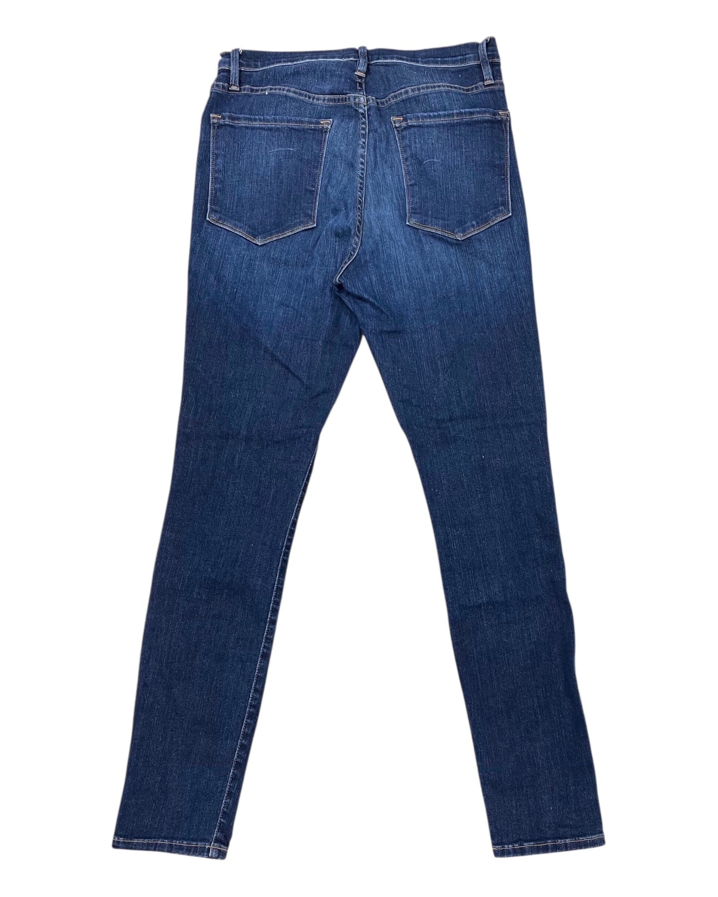Jeans Skinny By Frame In Blue Denim, Size:10