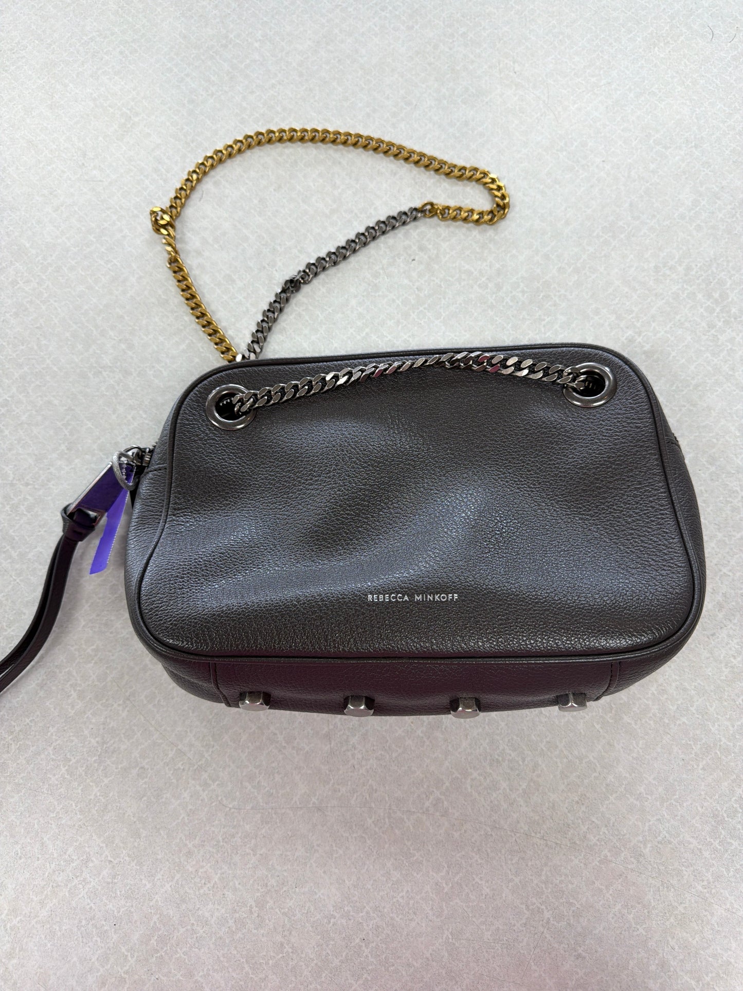 Crossbody Designer By Rebecca Minkoff In Grey, Size:Medium