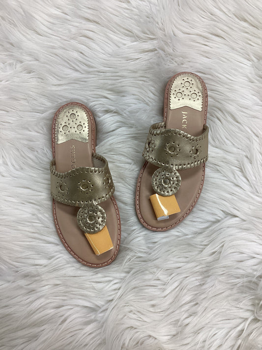 Sandals Flats By Jack Rogers In Gold, Size:5