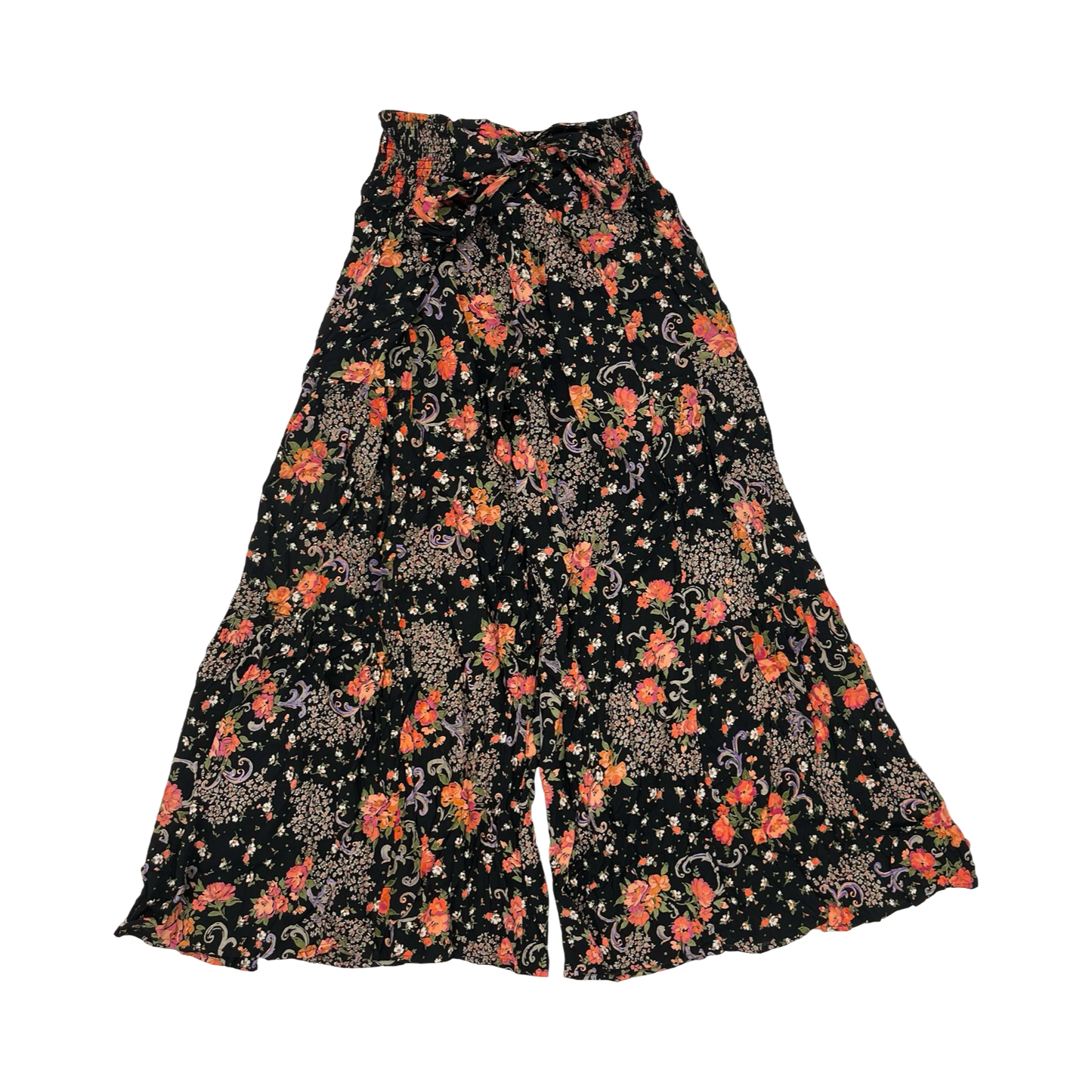 Pants Wide Leg By Angie In Black & Orange, Size:L
