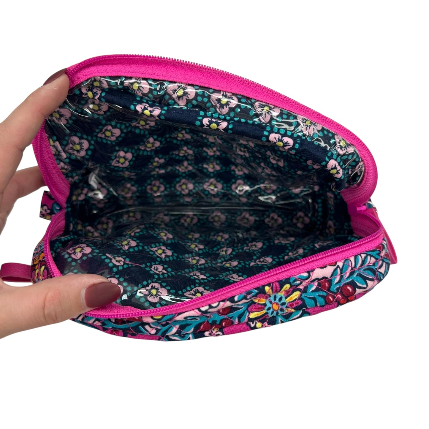 Makeup Bag By Vera Bradley In Pink & Purple, Size:Medium