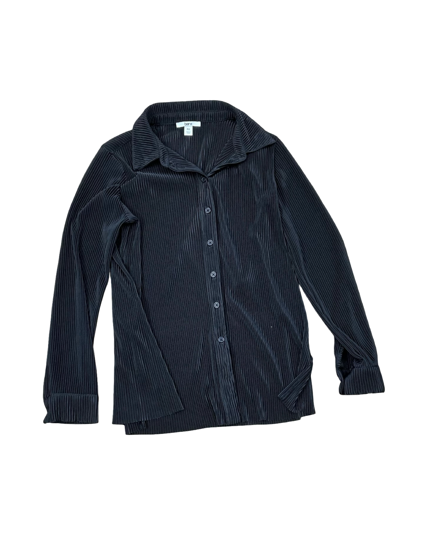 Blouse Ls By Bar Iii In Black, Size:Xsp