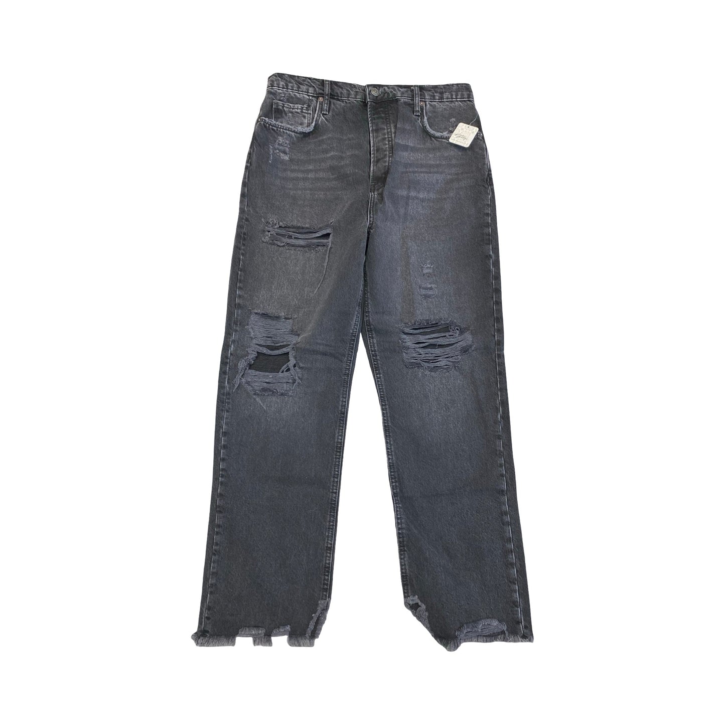 Jeans Boyfriend By Free People In Black Denim, Size:14