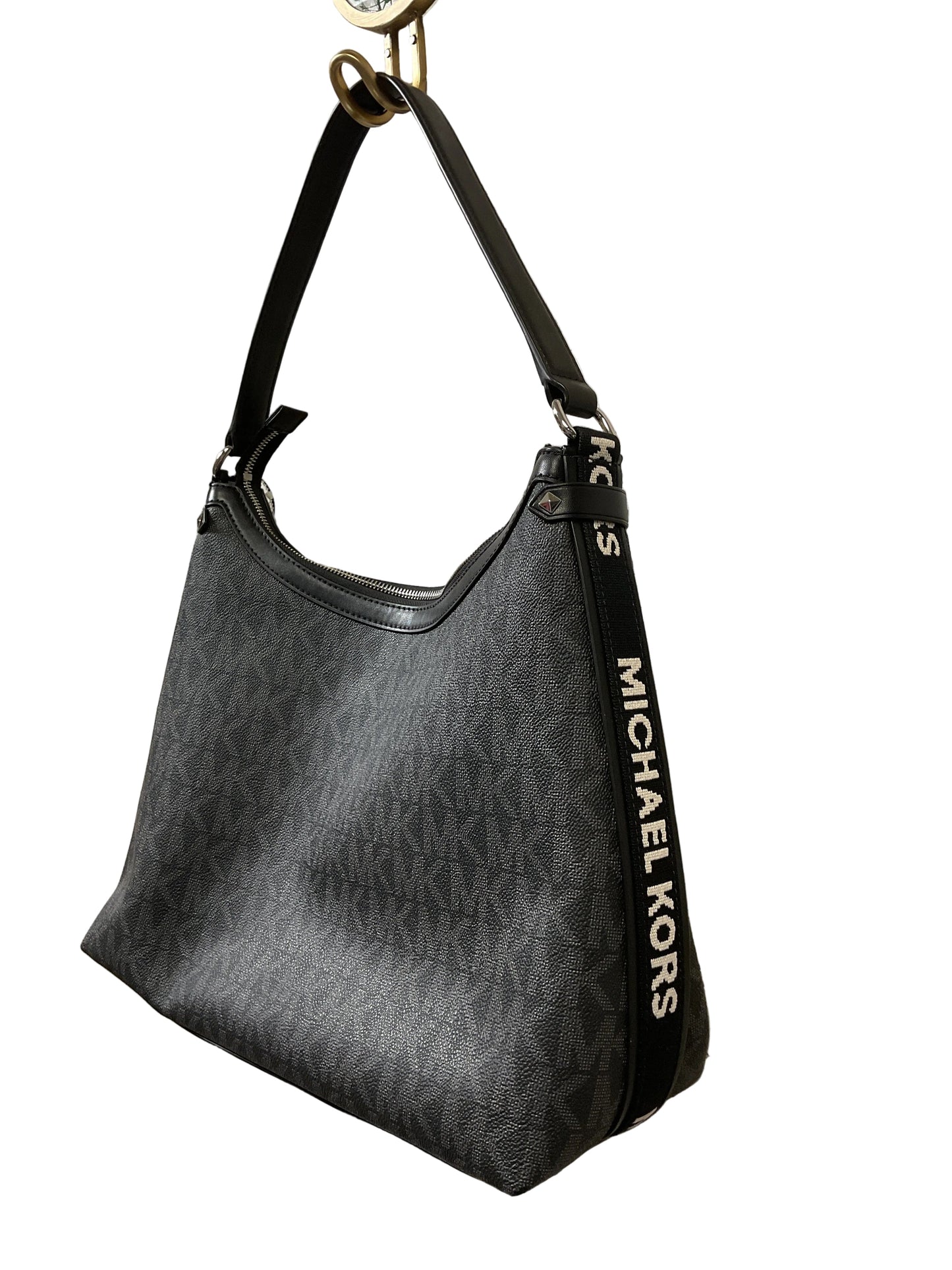 Handbag Designer By Michael Kors In Black & Grey, Size:Large