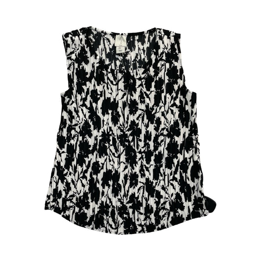Top Sleeveless By Joie In Black & White, Size:S