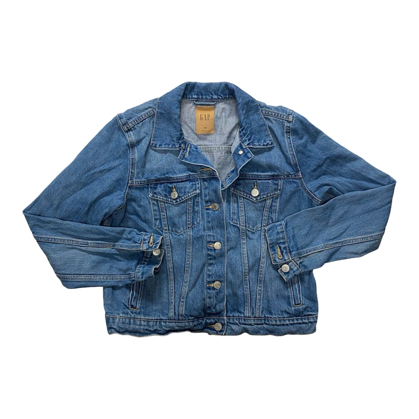 Jacket Denim By Gap In Blue Denim, Size:M