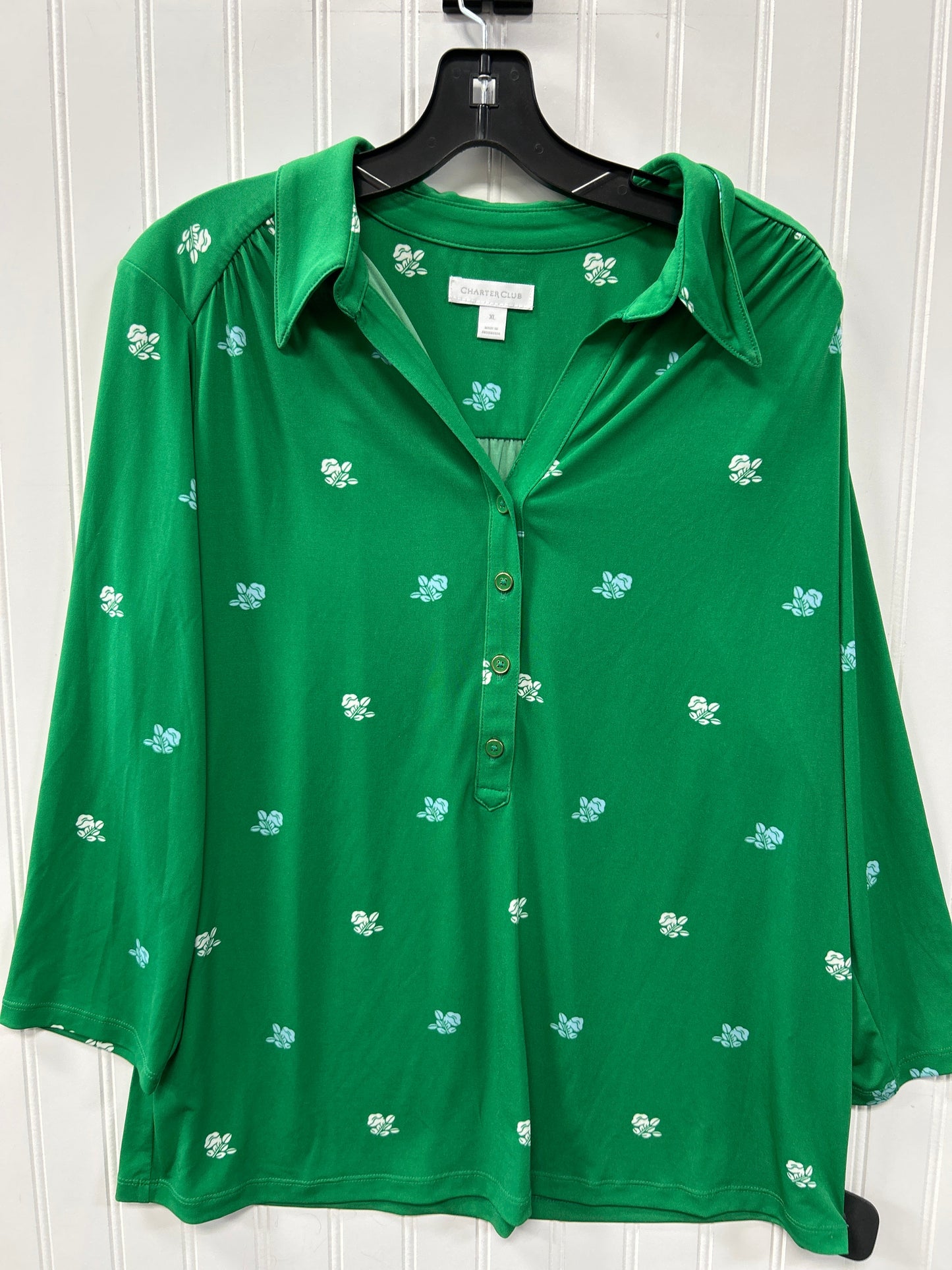 Top Ls By Charter Club In Green, Size:Xl