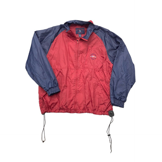 Jacket Windbreaker By Polo Ralph Lauren In Blue & Red, Size:L