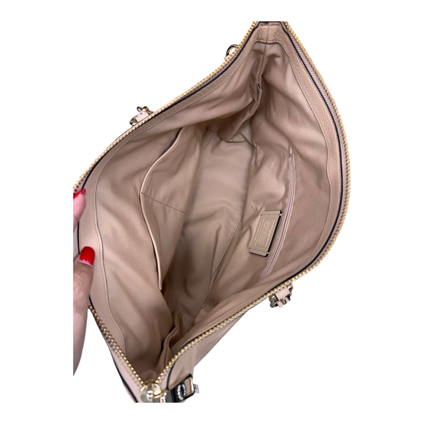 Handbag Designer By Coach In Tan, Size:Large