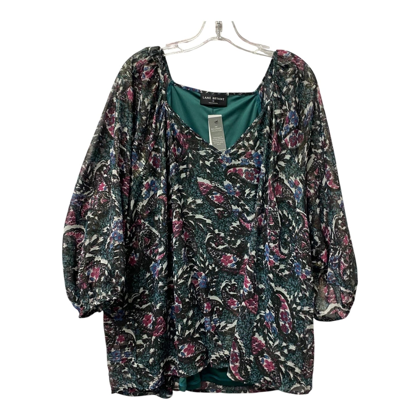 Top Ls By Lane Bryant In Green, Size:3X