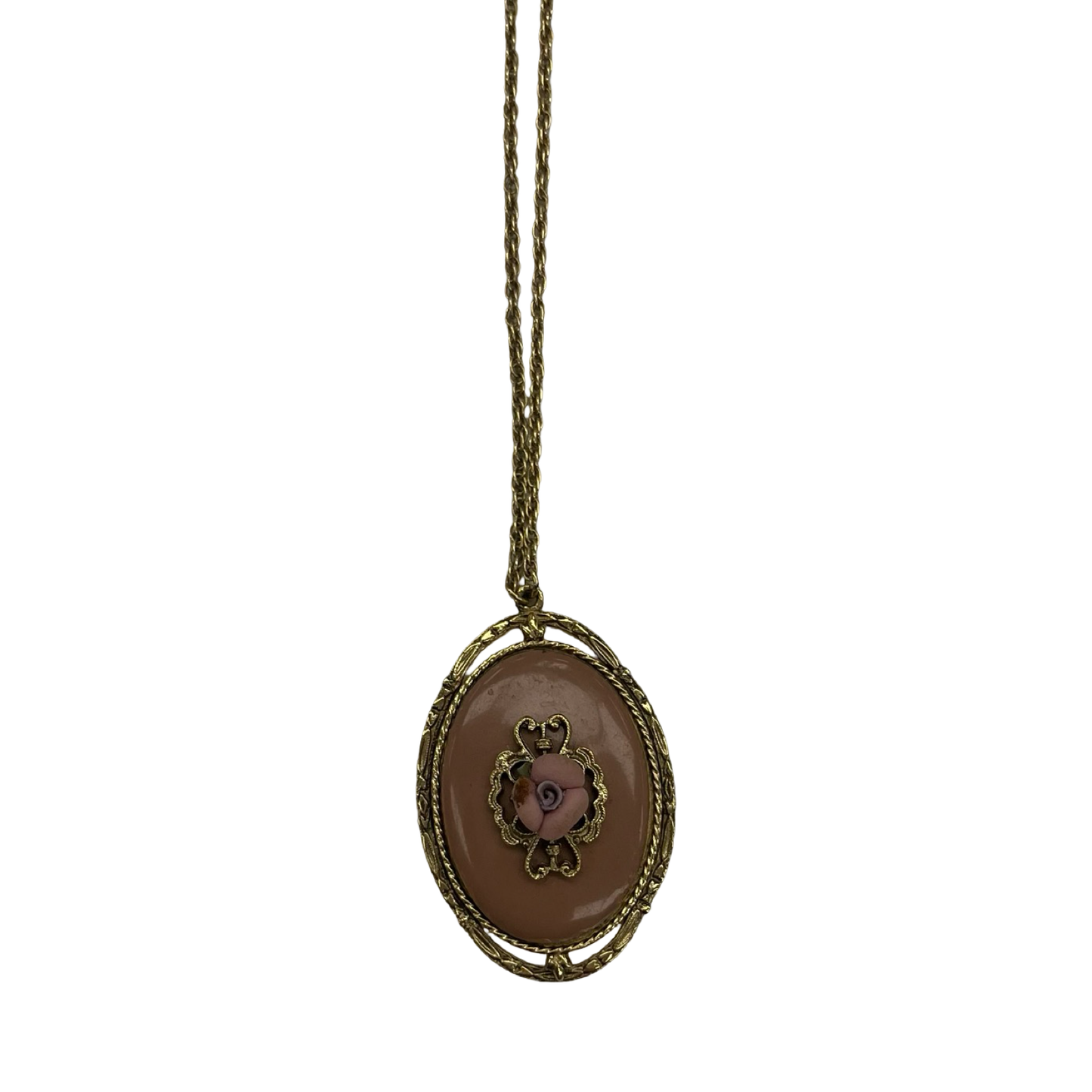 Necklace Pendant By Clothes Mentor In Gold & Pink