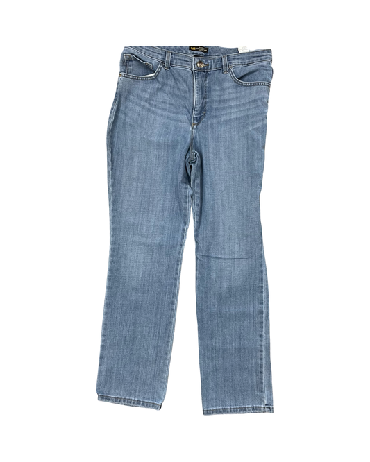 Jeans Straight By Lee In Blue Denim, Size:14