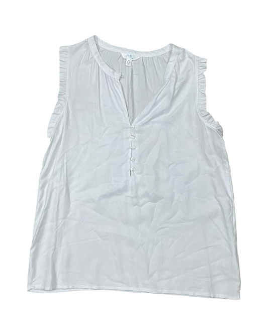 Top Sleeveless By Time And Tru In White, Size:M