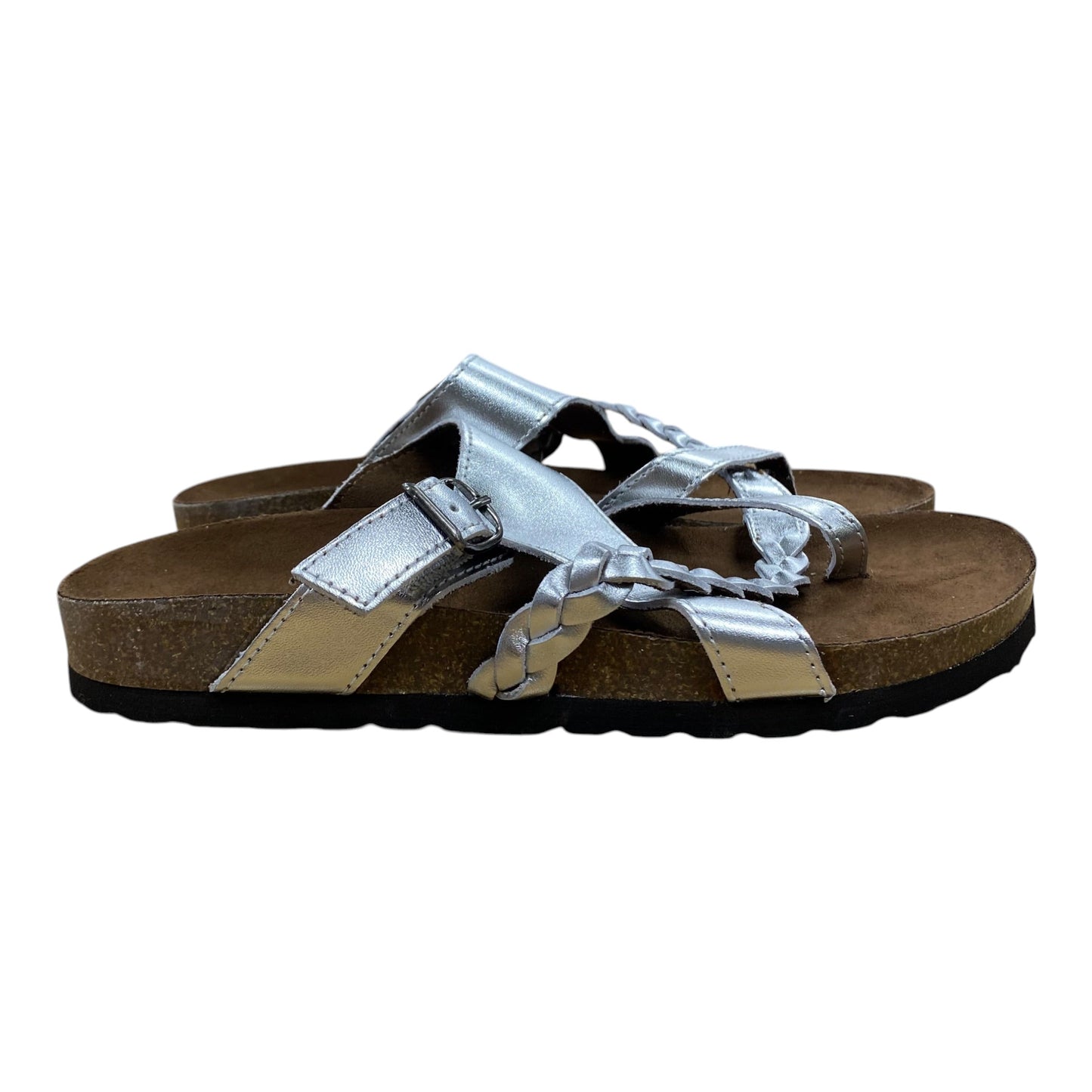 Sandals Flats By White Mountain In Silver, Size:7.5