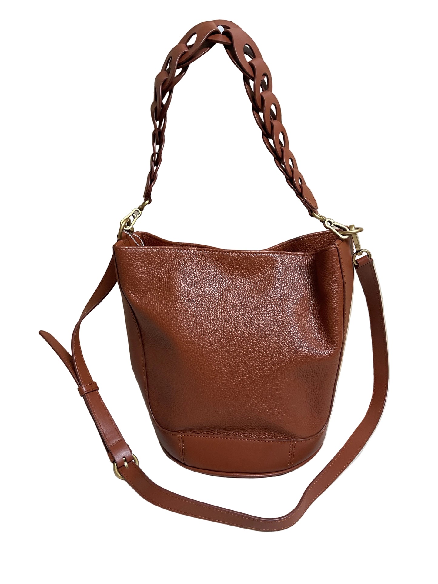 Handbag Designer By Karl Lagerfeld In Brown & Gold, Size:Medium
