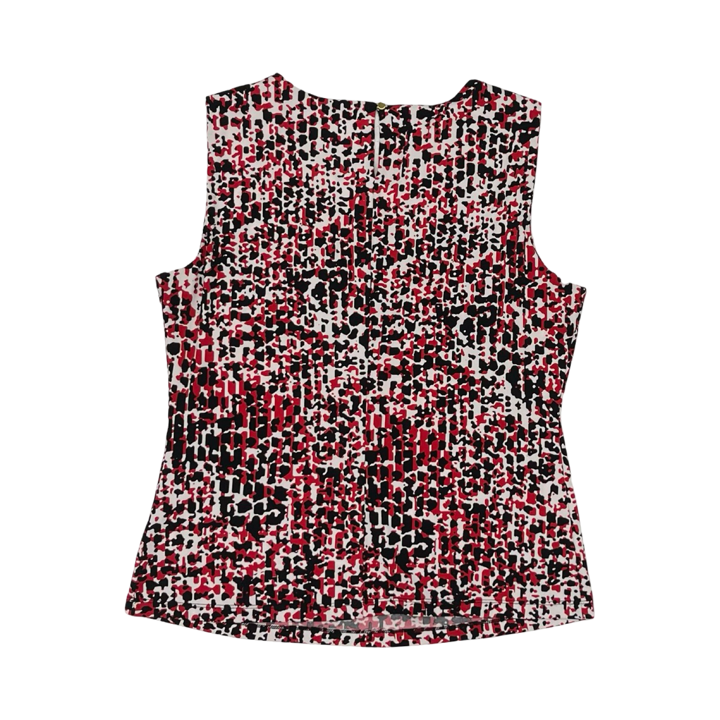 Blouse Sleeveless By Calvin Klein In Black & Red, Size:L