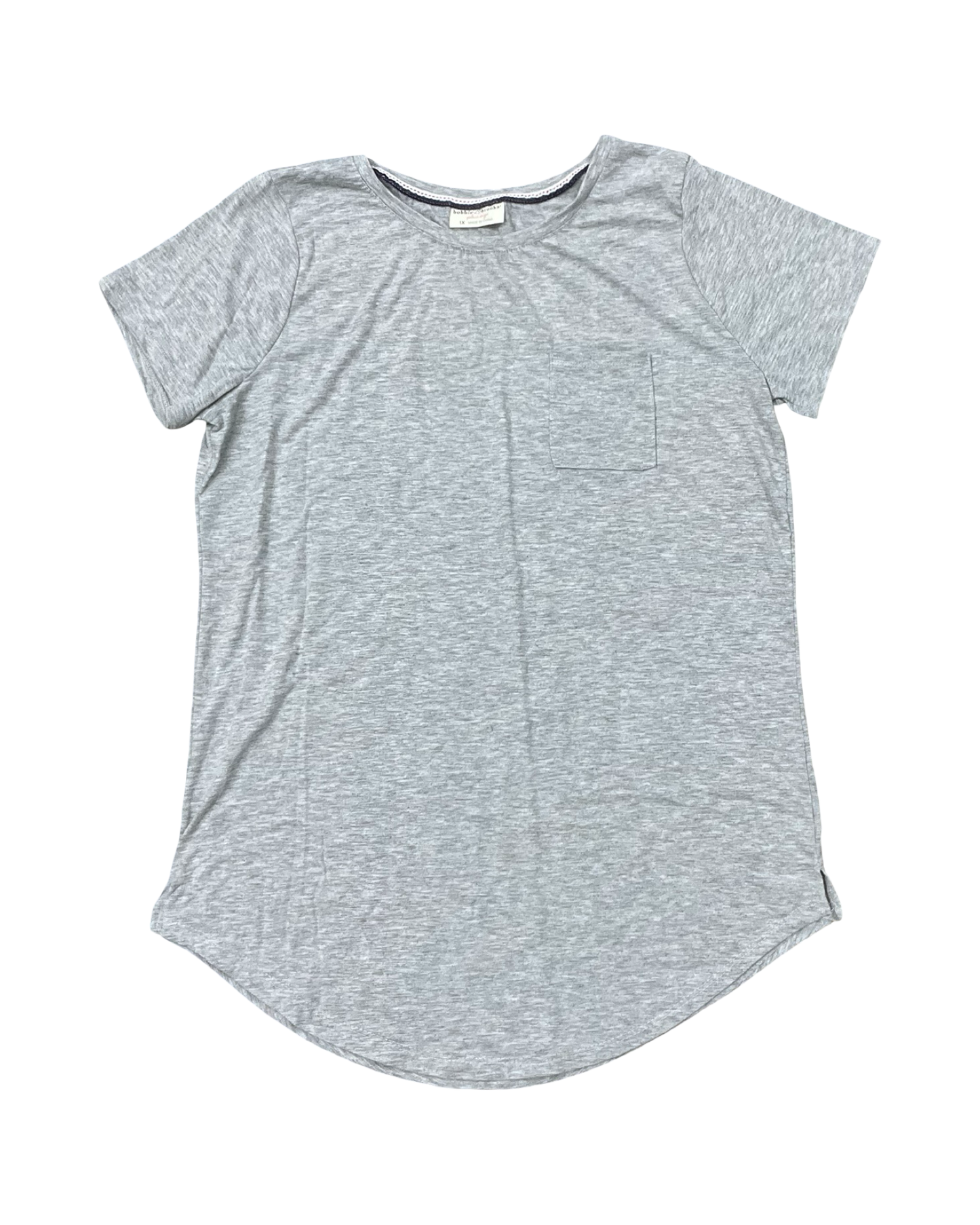 Top Ss Basic By Bobbie Brooks In Grey, Size:1X
