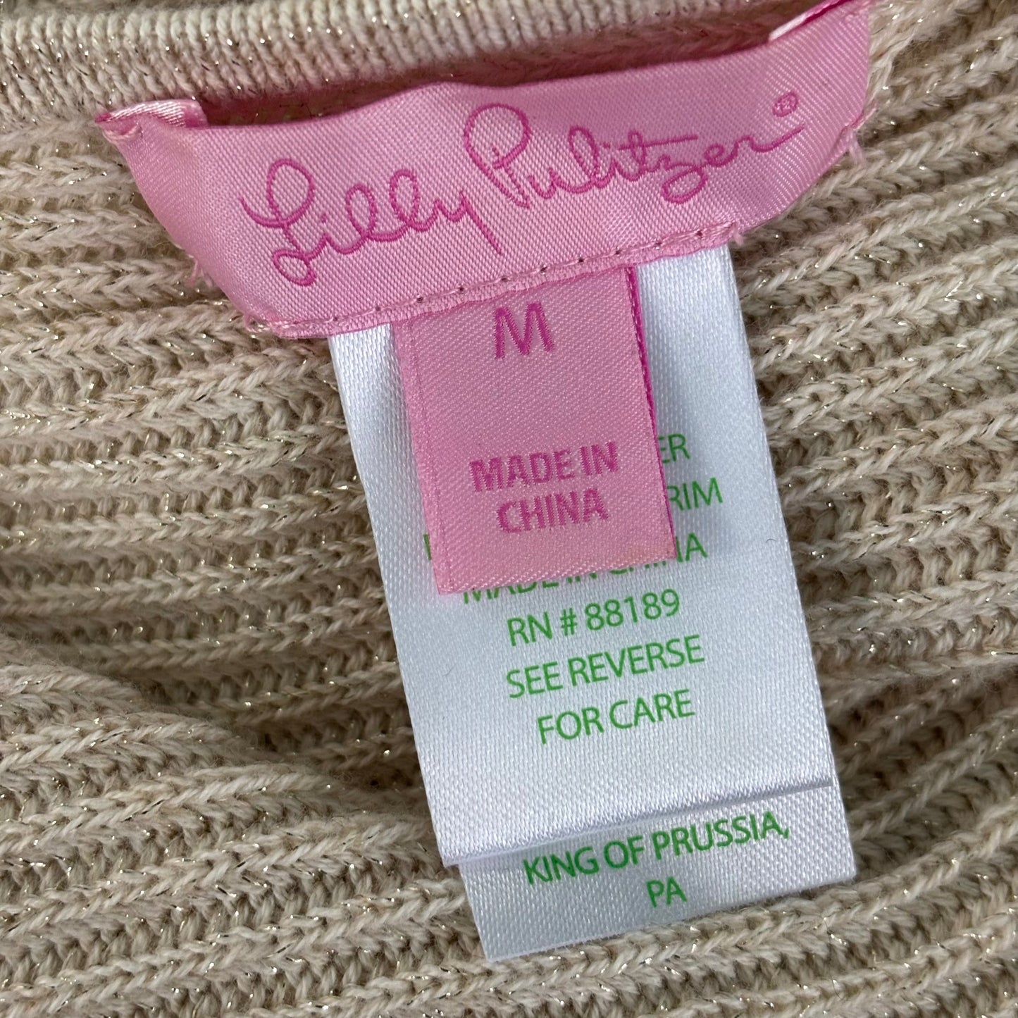 Cardigan Designer By Lilly Pulitzer In Tan, Size: M