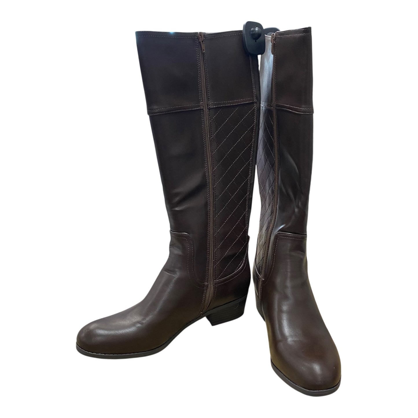 Boots Knee Flats By Liz Claiborne In Brown, Size:11