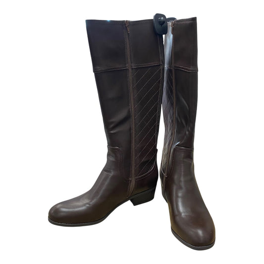 Boots Knee Flats By Liz Claiborne In Brown, Size:11