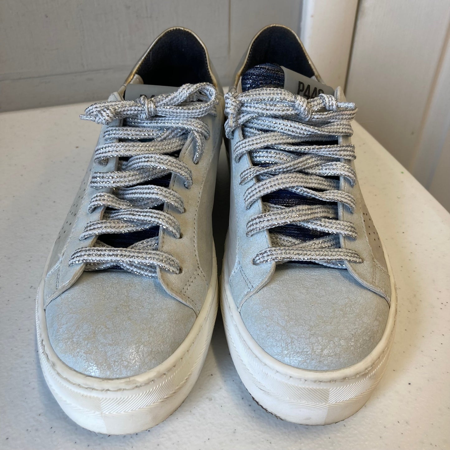 Shoes Sneakers By P448 In Grey & White, Size:5.5