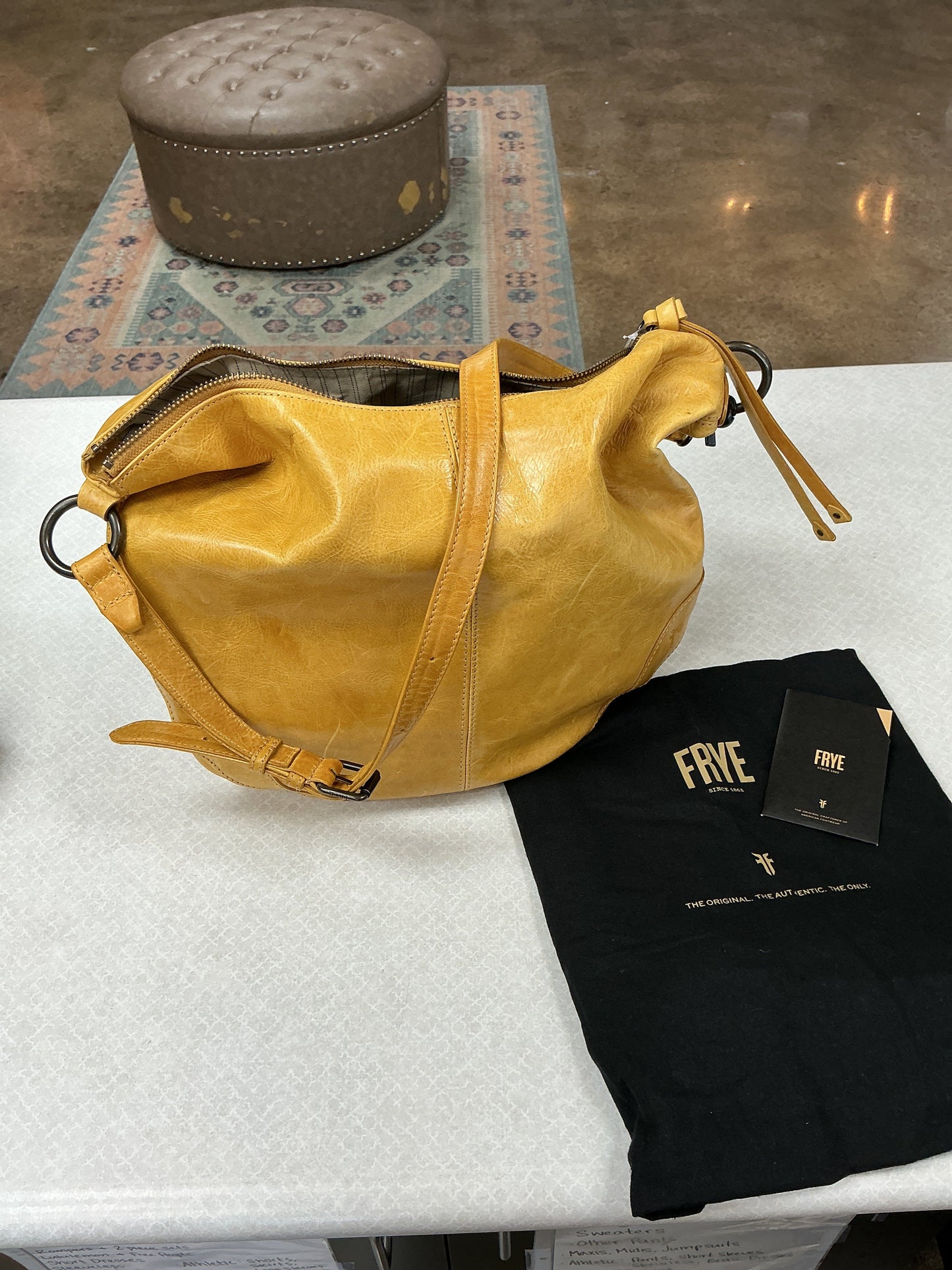 Handbag Designer By Frye In Yellow, Size:Medium