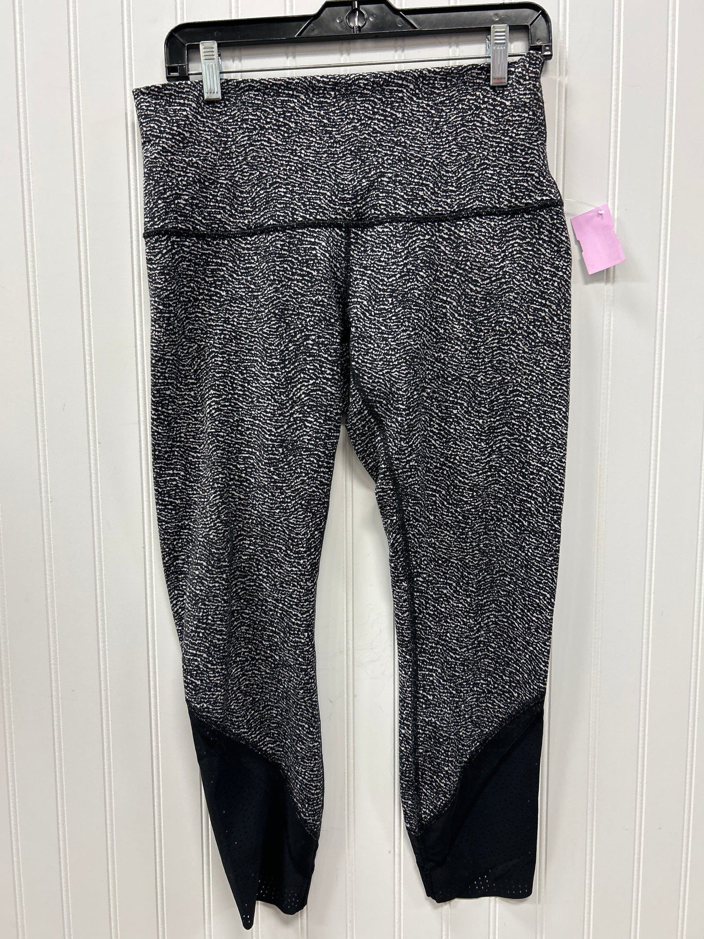 Athletic Leggings By Lululemon In Black & White, Size:10