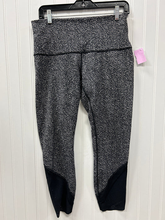 Athletic Leggings By Lululemon In Black & White, Size:10