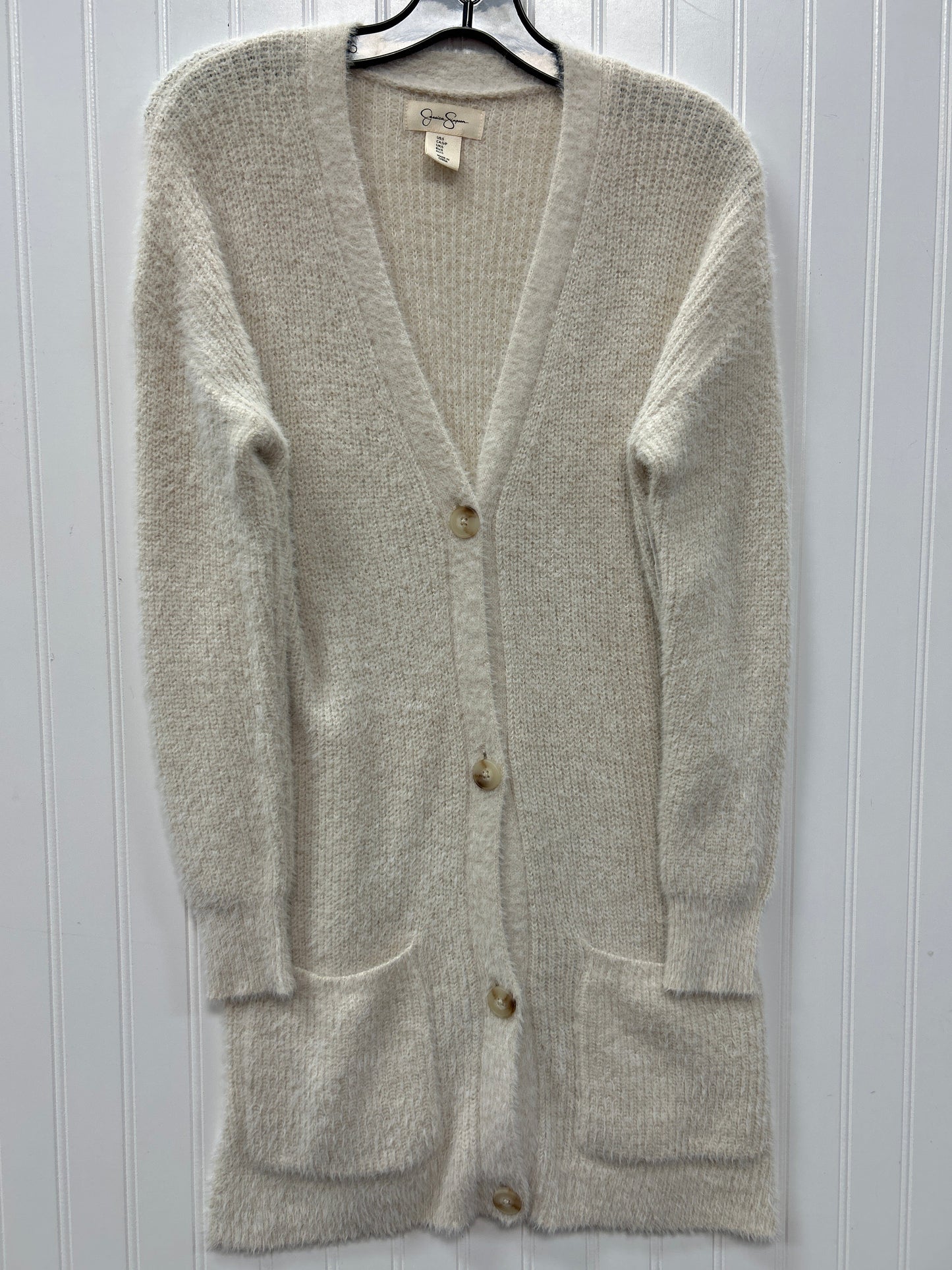 Sweater Cardigan By Jessica Simpson In Cream, Size:S