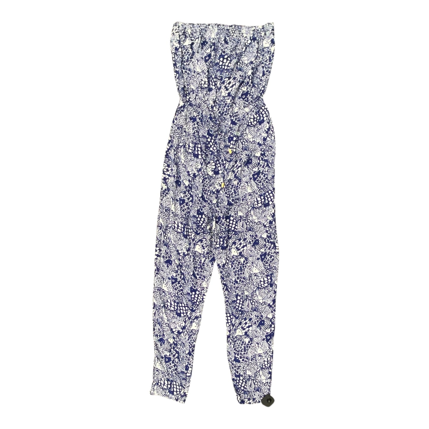 Jumpsuit Designer By Lilly Pulitzer In Blue & White, Size:M