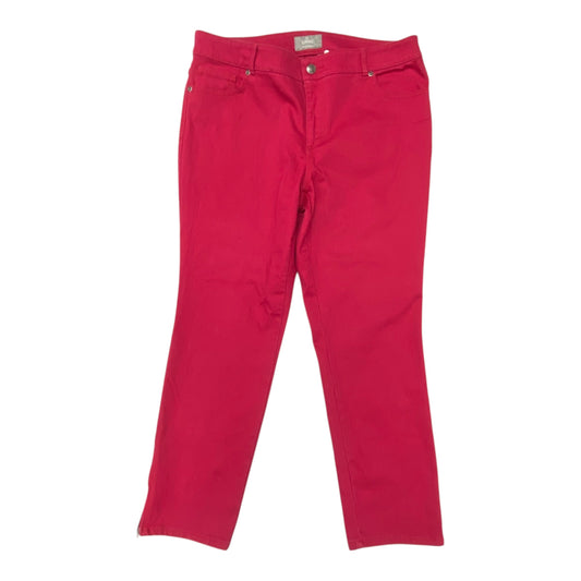 Jeans Straight By Chicos In Pink Denim, Size:14
