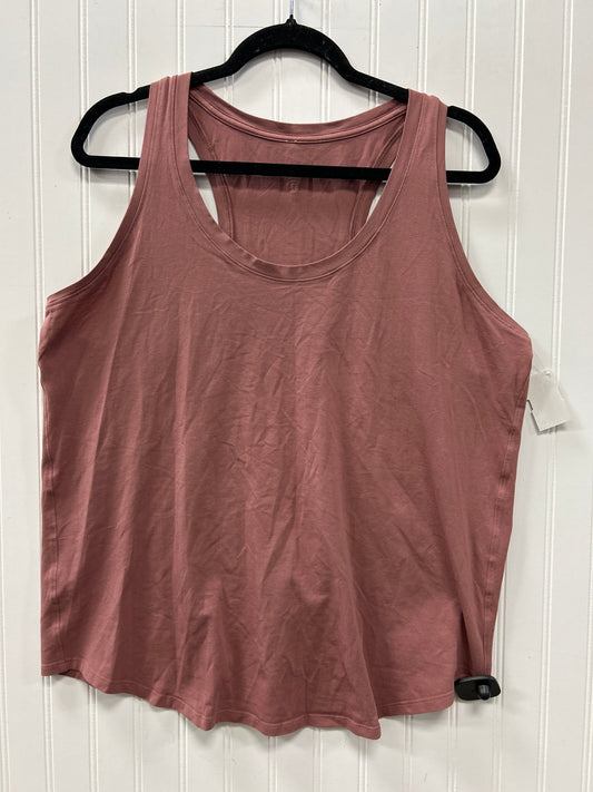Athletic Tank Top By Lululemon In Pink, Size:10